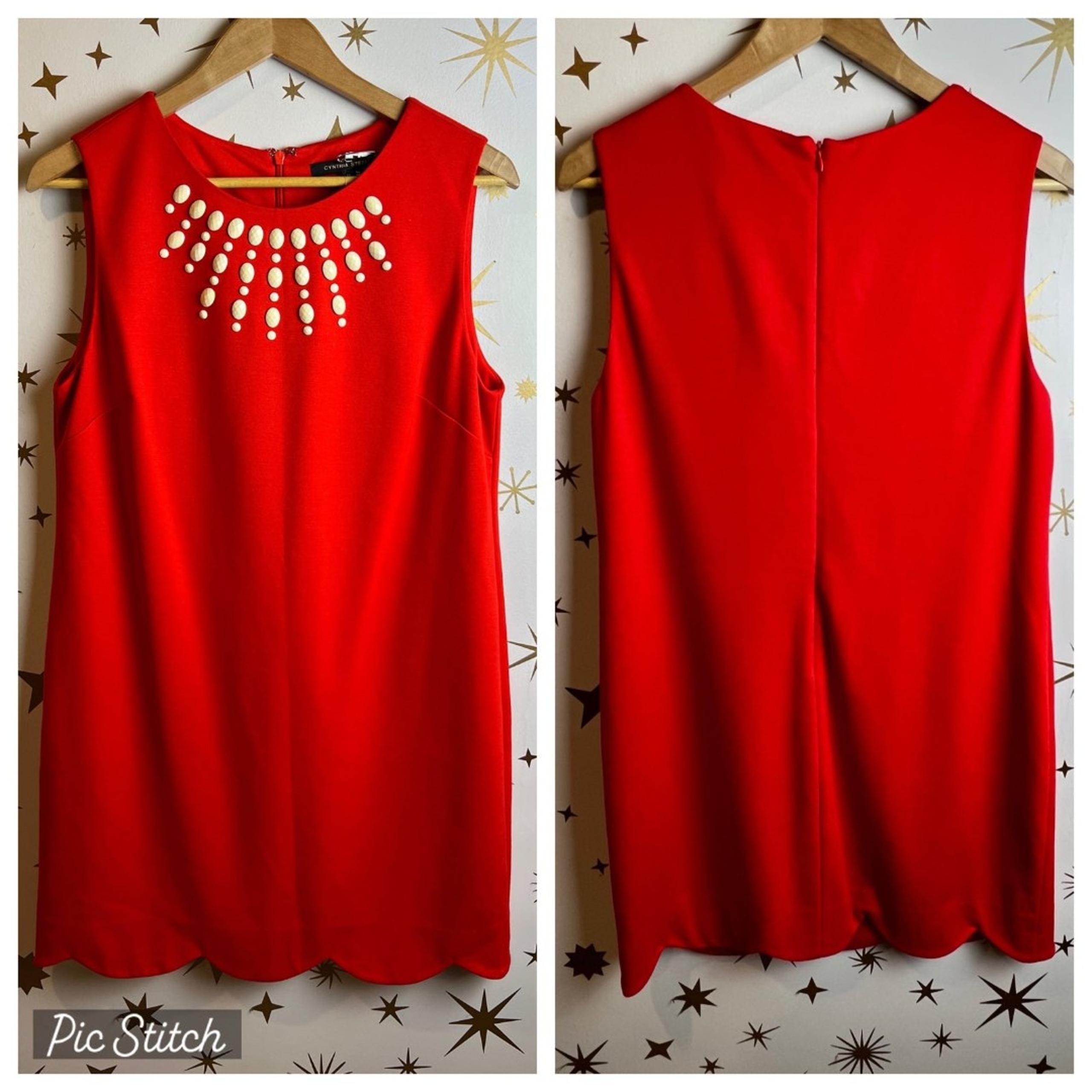 Cynthia Steffe Sleeveless Shift Dress with Scalloped Hem 12