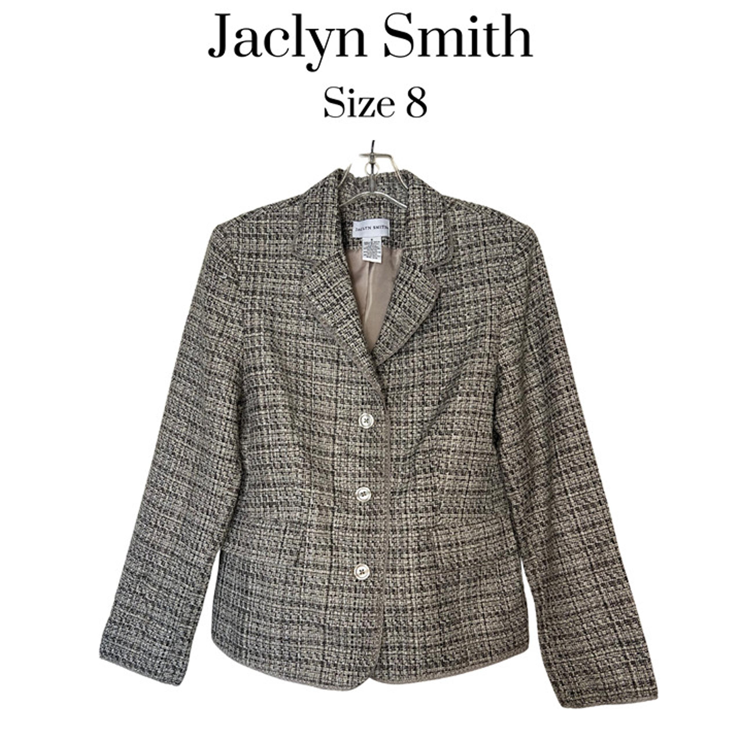EUC Jaclyn Smith blazer career business layering piece button front closure Sz 8