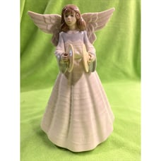 LLADRO 5876 Angel With Cymbals Glossy Porcelain Tree Topper MINT With Box!! RARE