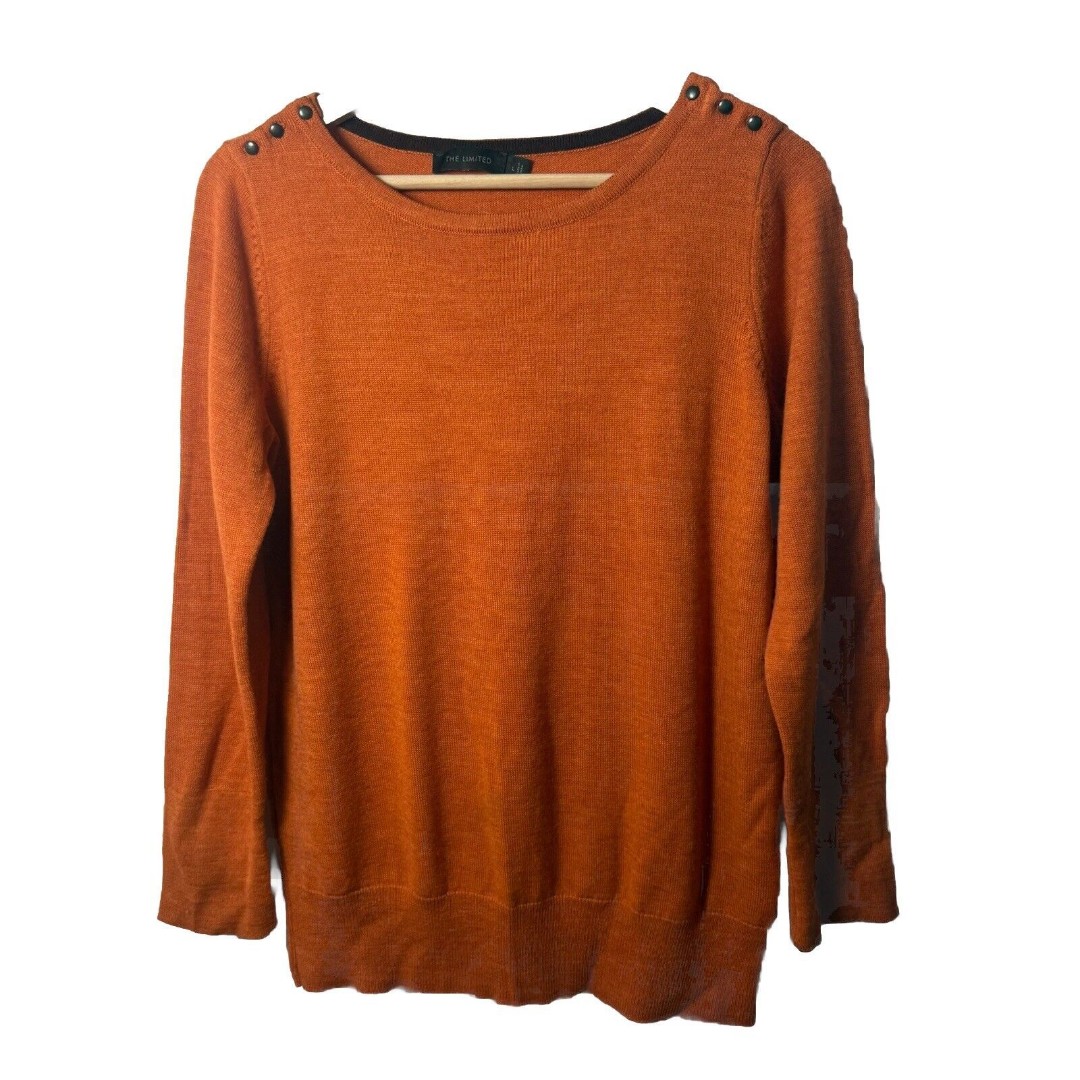 The Limited Sweater Womens Large Merino Wool Pullover Solid Preppy Office City