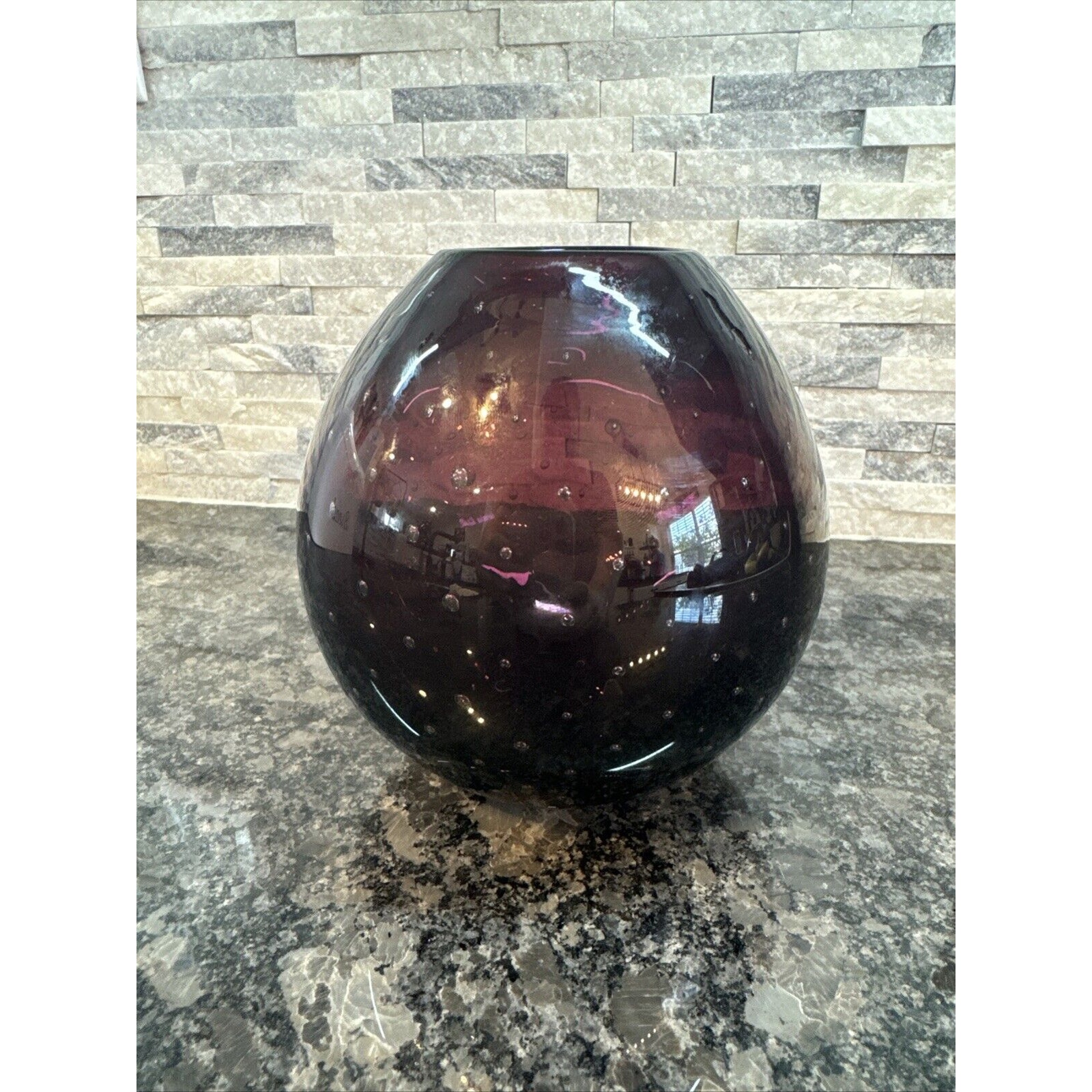 West Elm Controlled Buble Amethyst Vase
