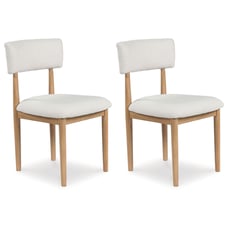 Sawdyn - White / Light Brown - Dining Upholstered Side Chair (Set of 2)