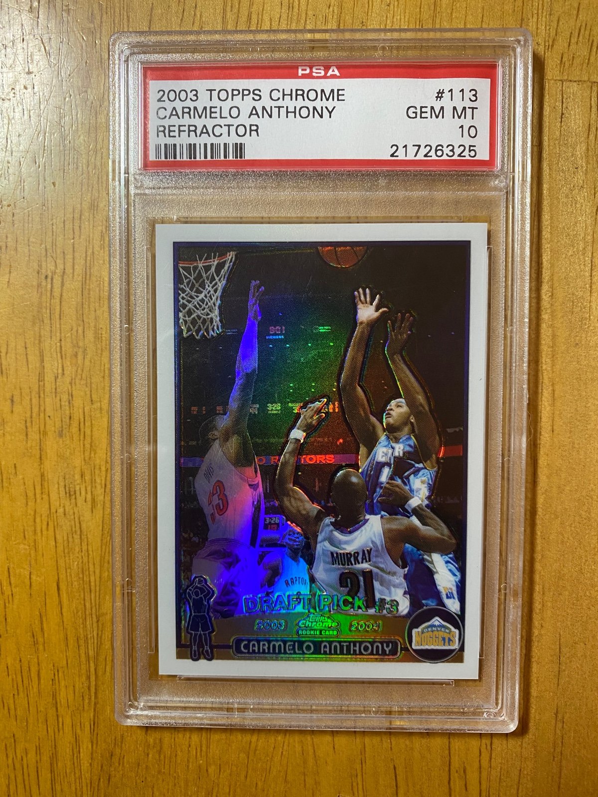 2003 Topps Chrome Carmelo Anthony Refractor PSA 10