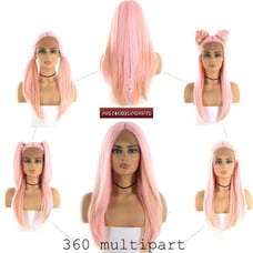 Celebrity brown highlight pink 360 wig