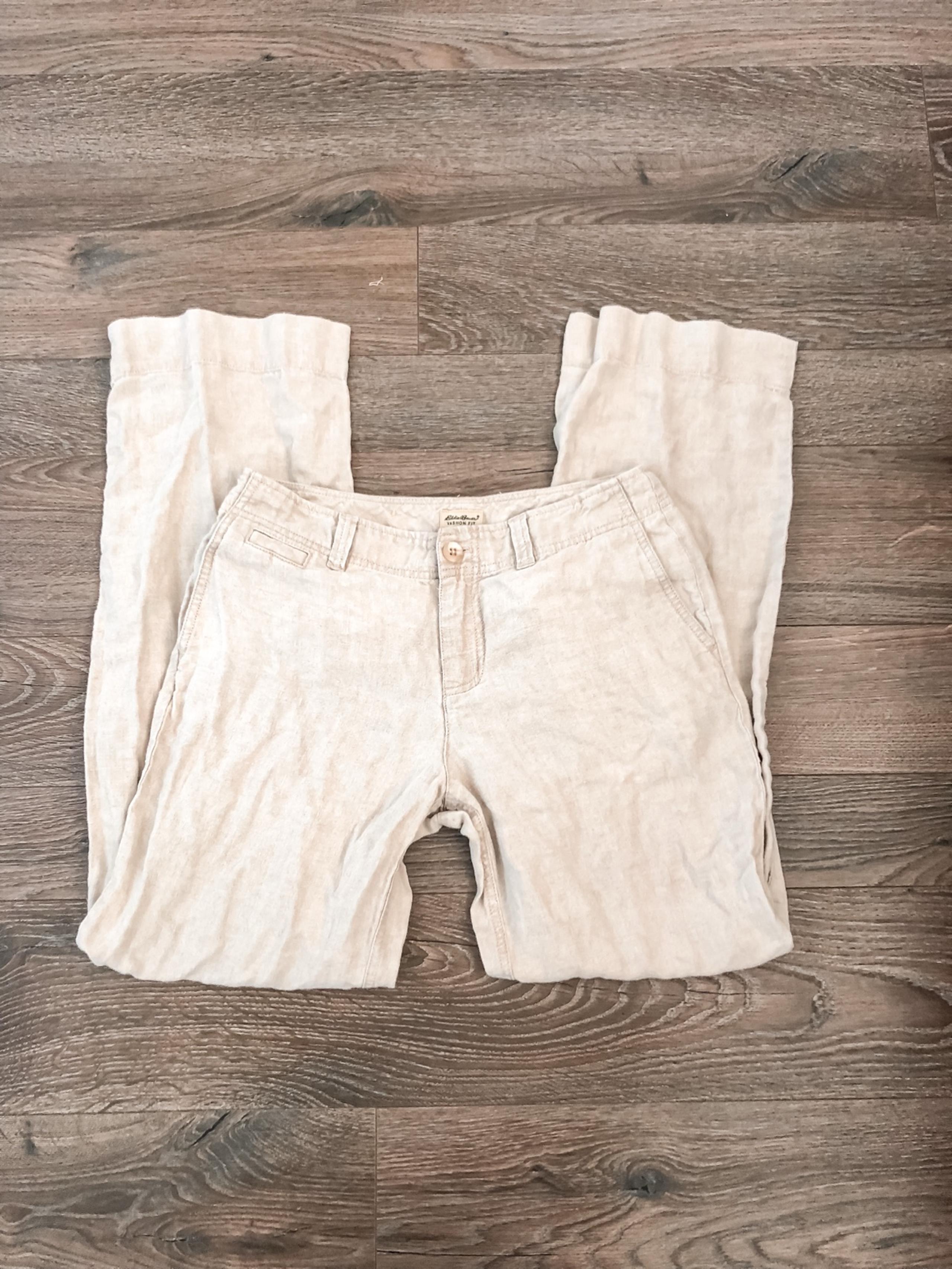 Eddie Bauer 100% Linen Beige Neutral Pants