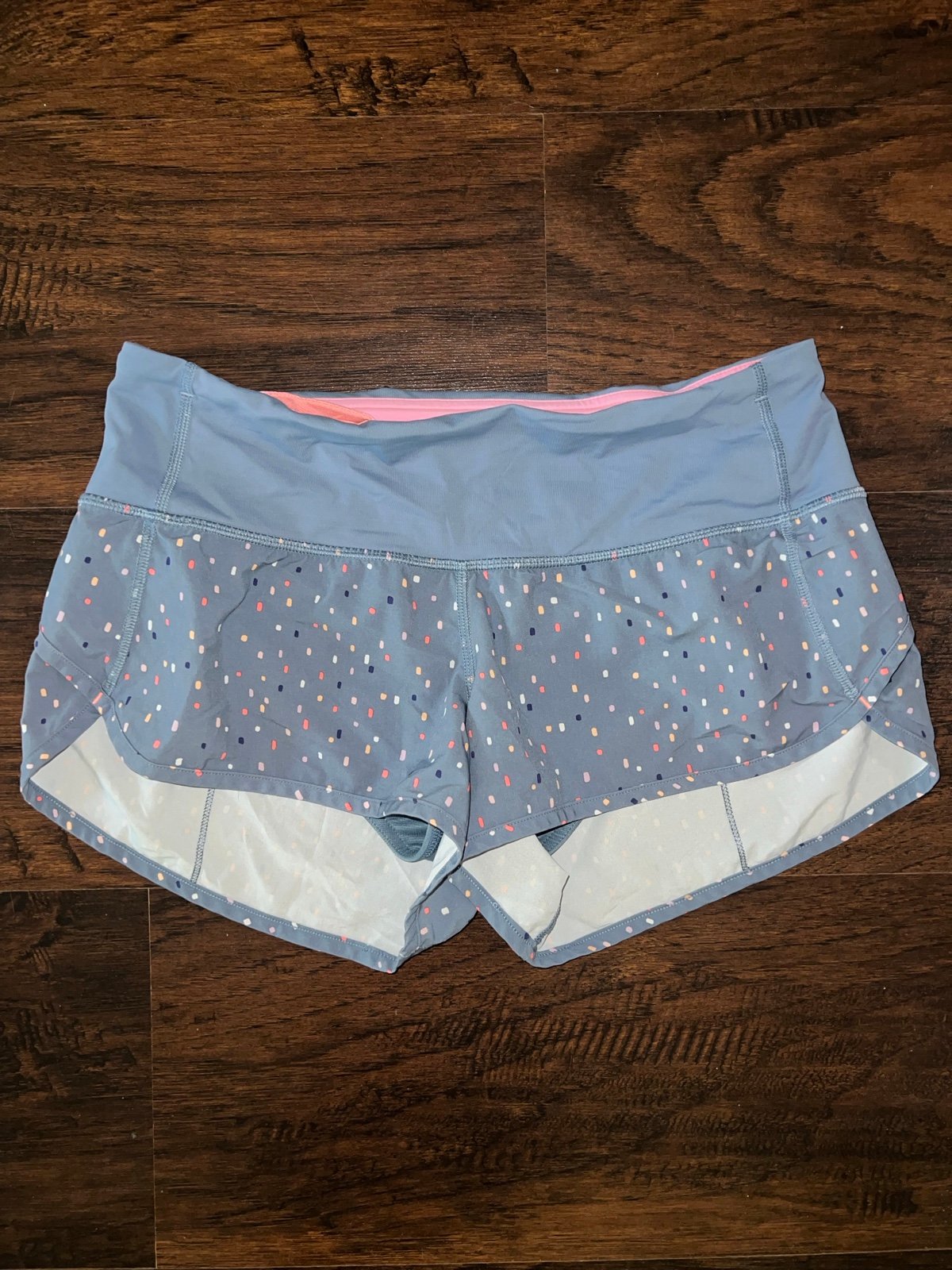 Lululemon Confetti Cake Block It Pocket Gray Speed Up Shorts size 6