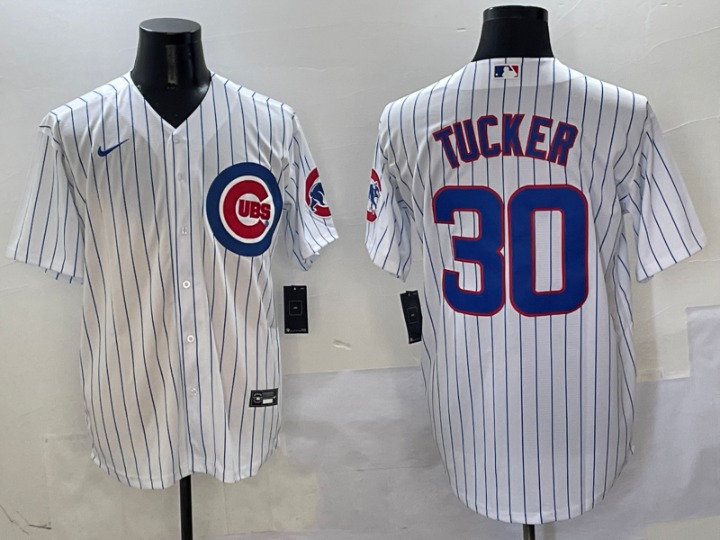 Men's Chicago Cubs Cole Tucker Majestic White Home 2016 World Series Champions