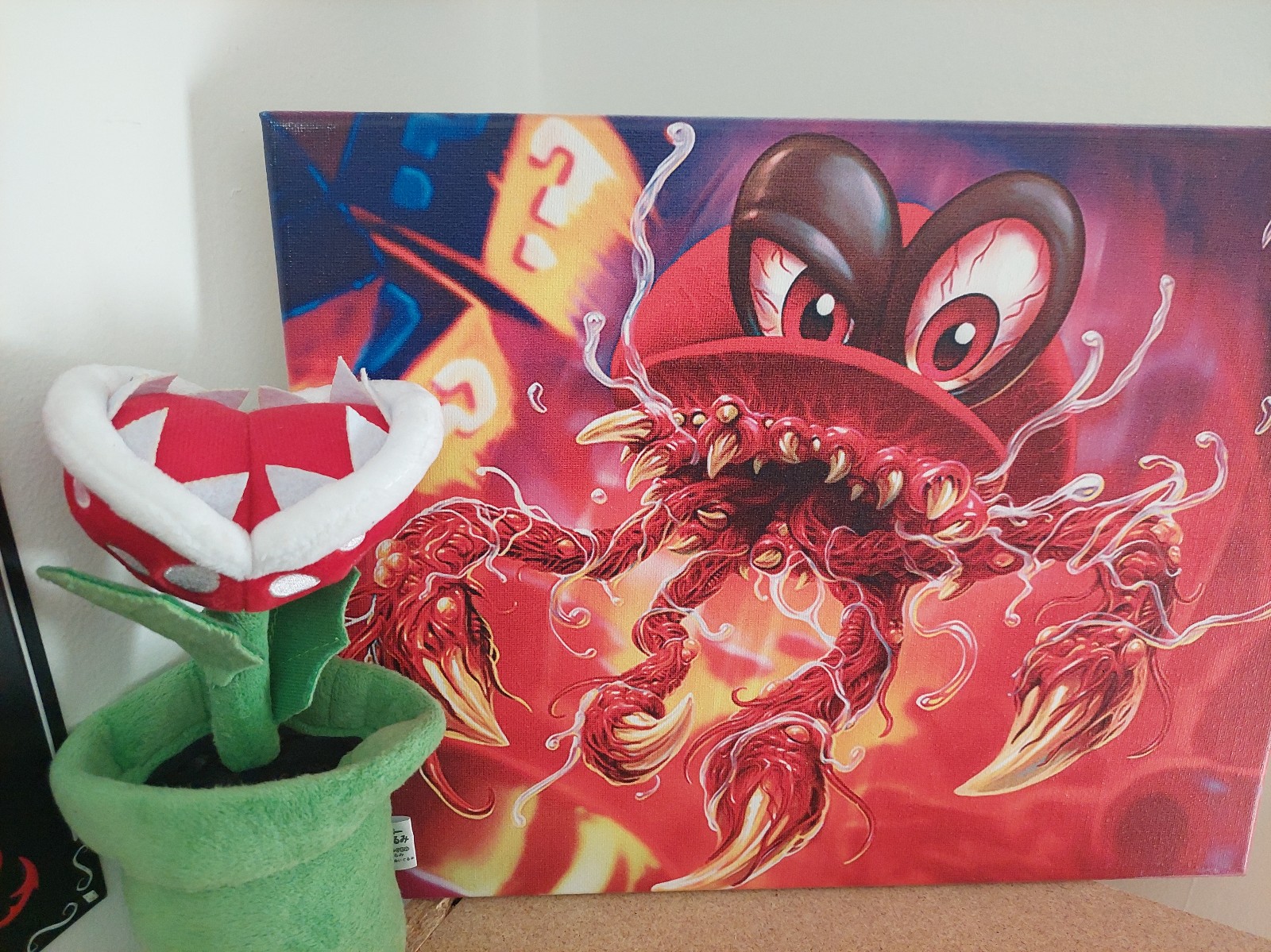 Custom Monster Mario hat canvas