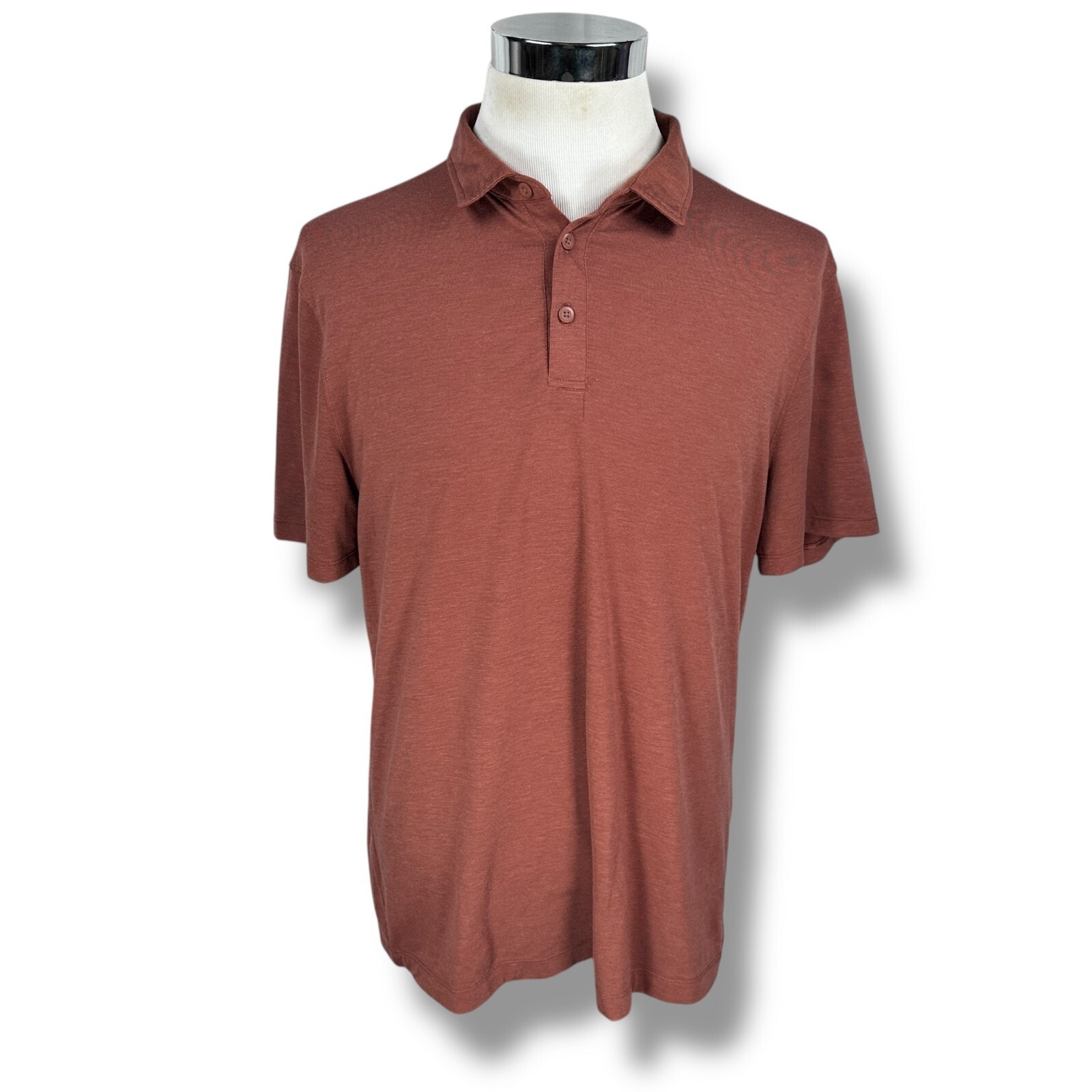 Lululemon Polo Shirt Men’s Large Reddish Brown Performance Golf Short Sleeve