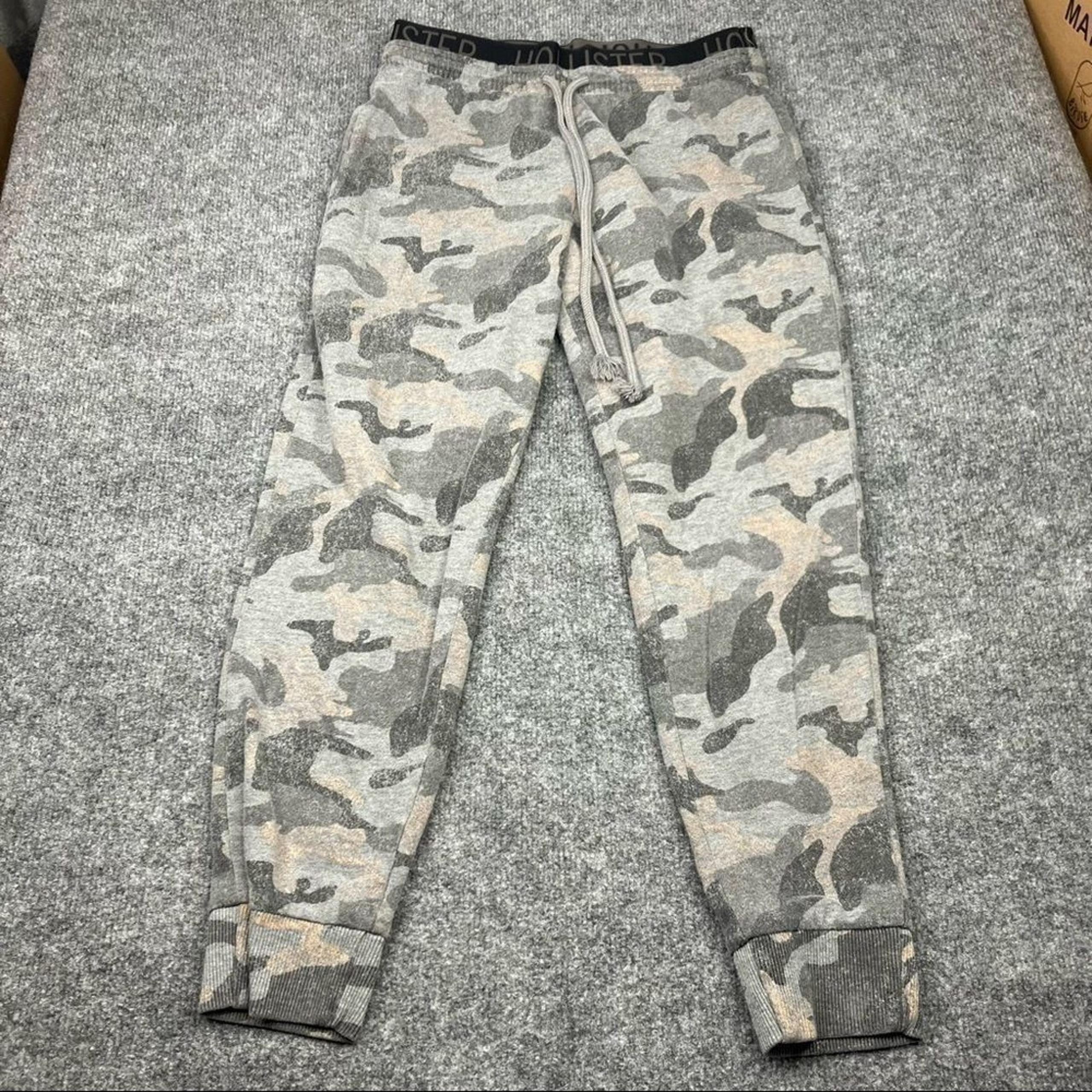 Hollister army camouflage elastic waist High rise cotton jogger pants Sz S Women