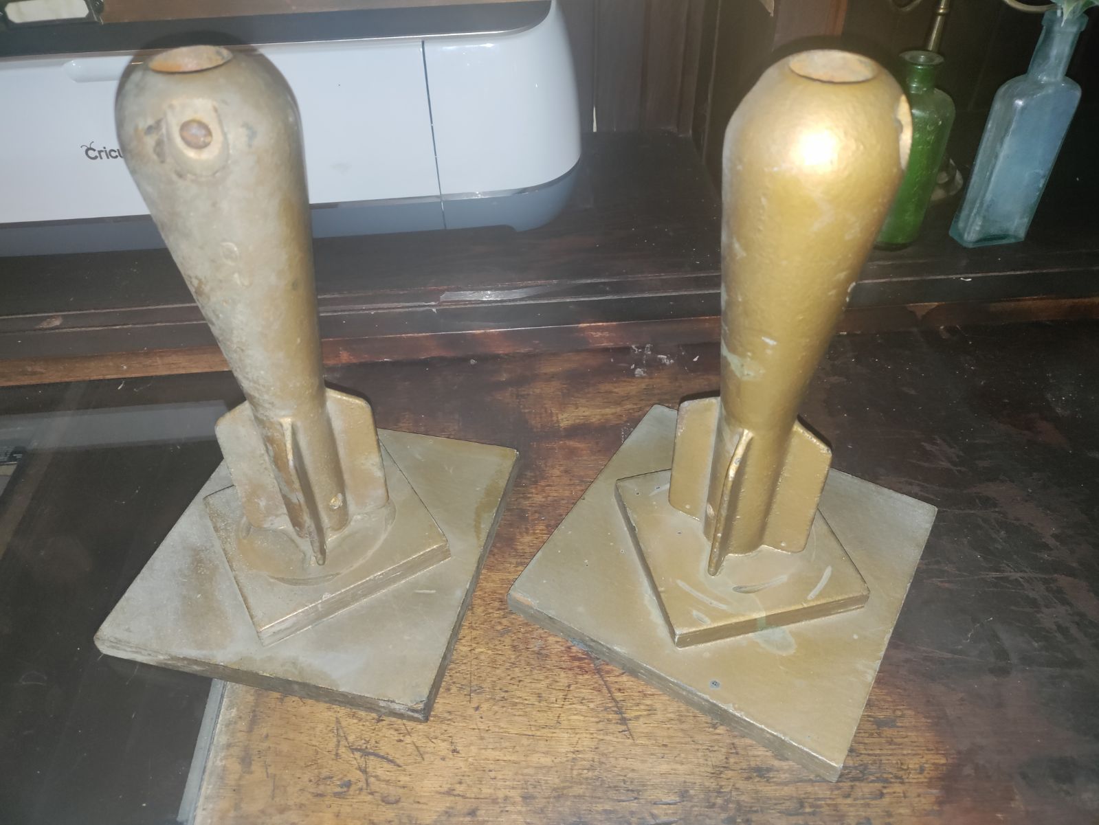 World War 2 Practice Bombs on Stand
