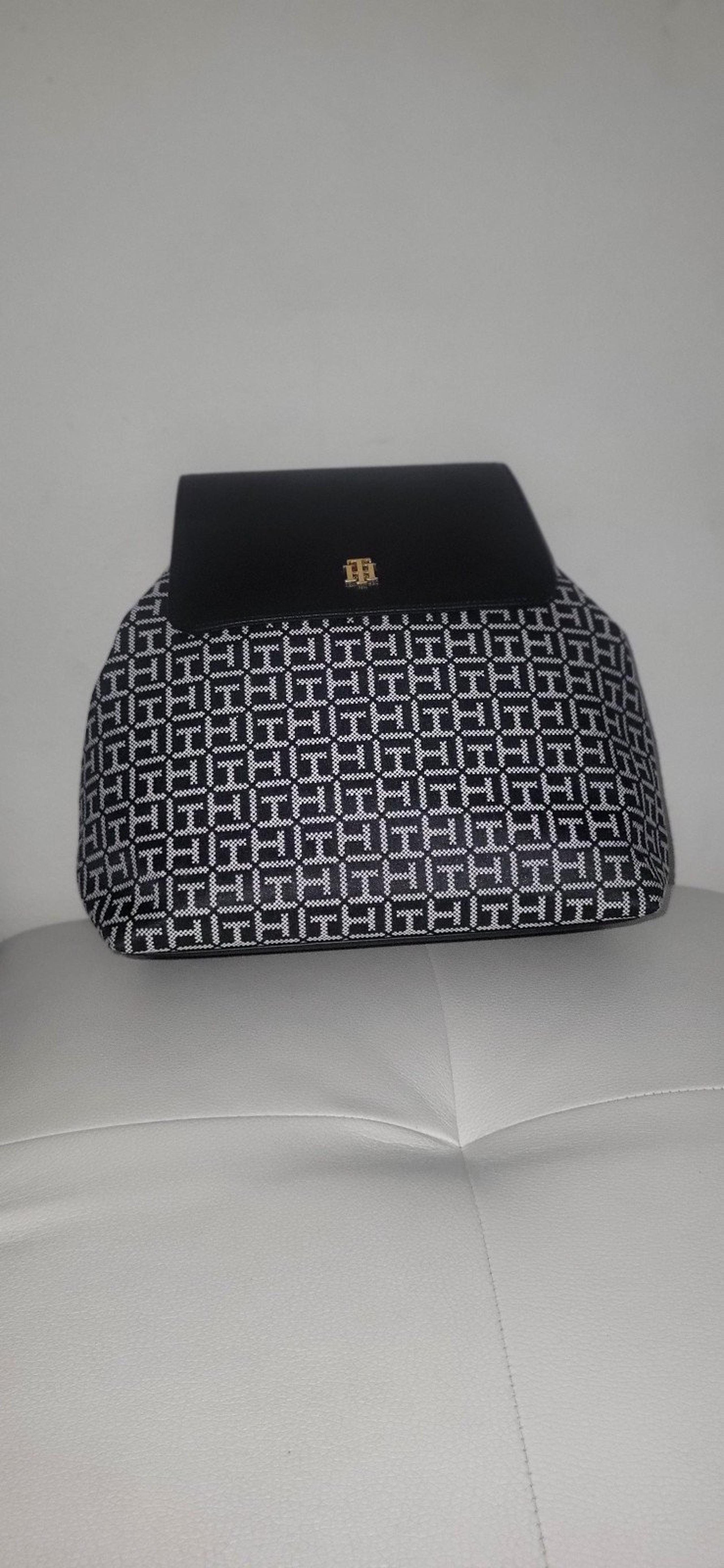 Tommy Hilfiger Flap Backpack w/ Monogram Jacquard