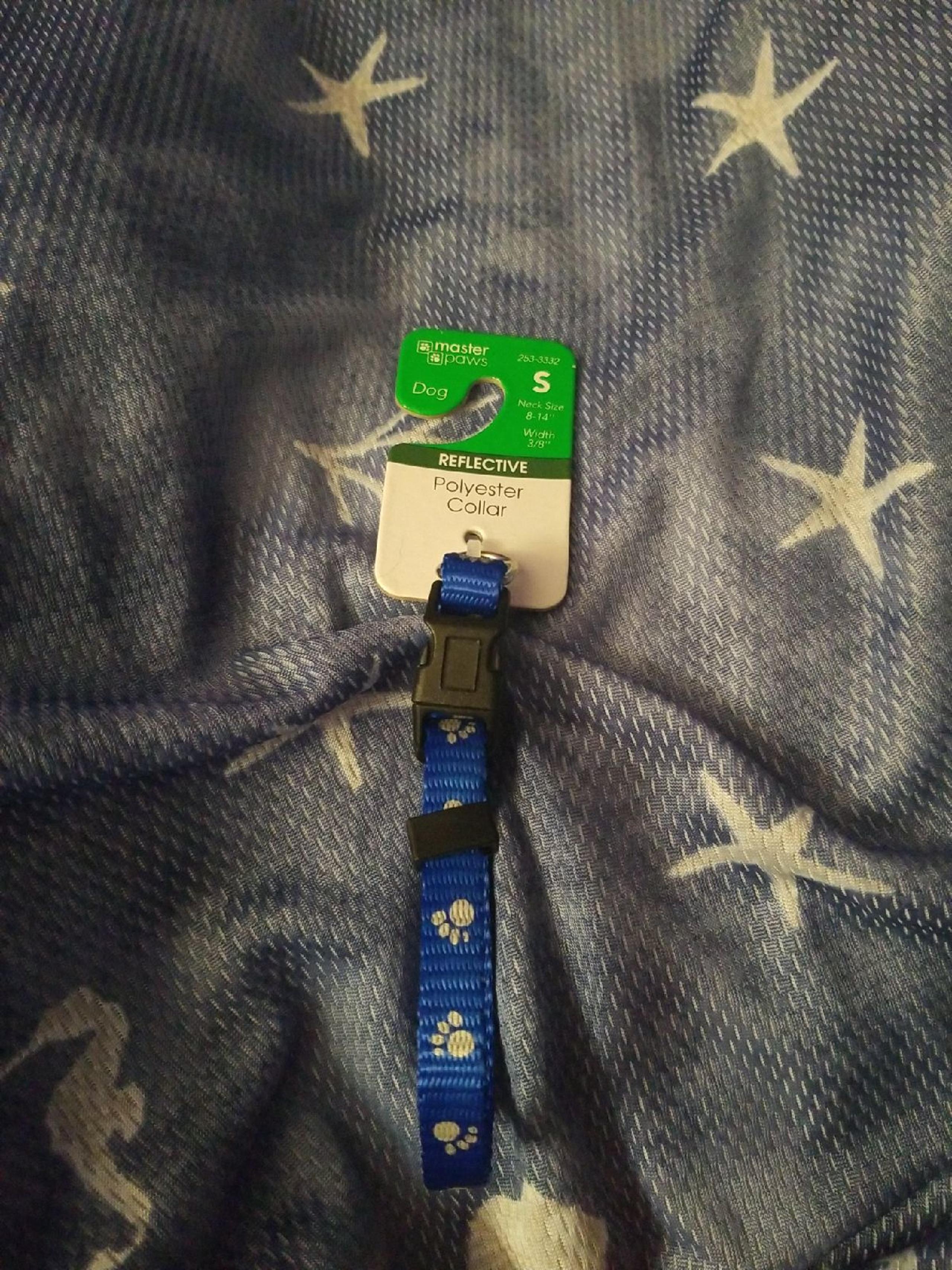 Small Dog Collar Blue Paw Prints