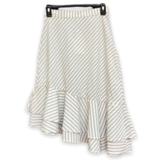 NWT Joie Yenene Porcelain Shirting Stripe Asymmetrical Skirt Women's Size 2