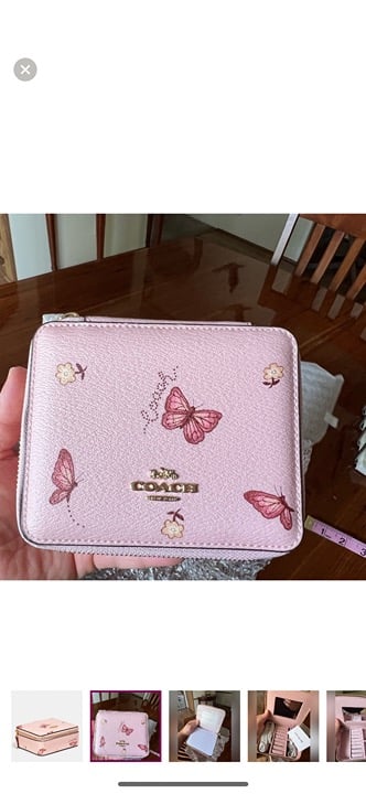 Large Jewelry Box with Butterfly Coated canvas