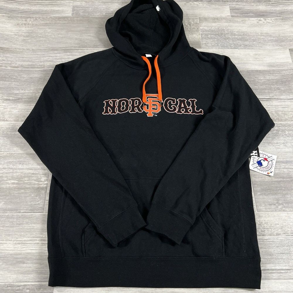 San Francisco Giants Hoodie Men's NOR CAL MLB Full Zip Sweatshirt Black Size XL