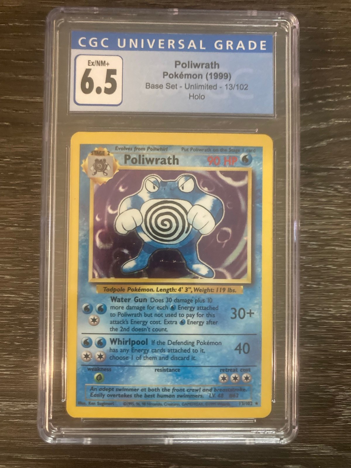 Poliwrath Base Set Unlimited CGC 6.5 Excellent/Near Mint