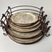 Temptations by Tara Ovenware Floral Lace Set of 5 Plates Double Handled Red