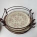 Temptations by Tara Ovenware Floral Lace Set of 5 Plates Double Handled Red
