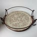 Temptations by Tara Ovenware Floral Lace Set of 5 Plates Double Handled Red