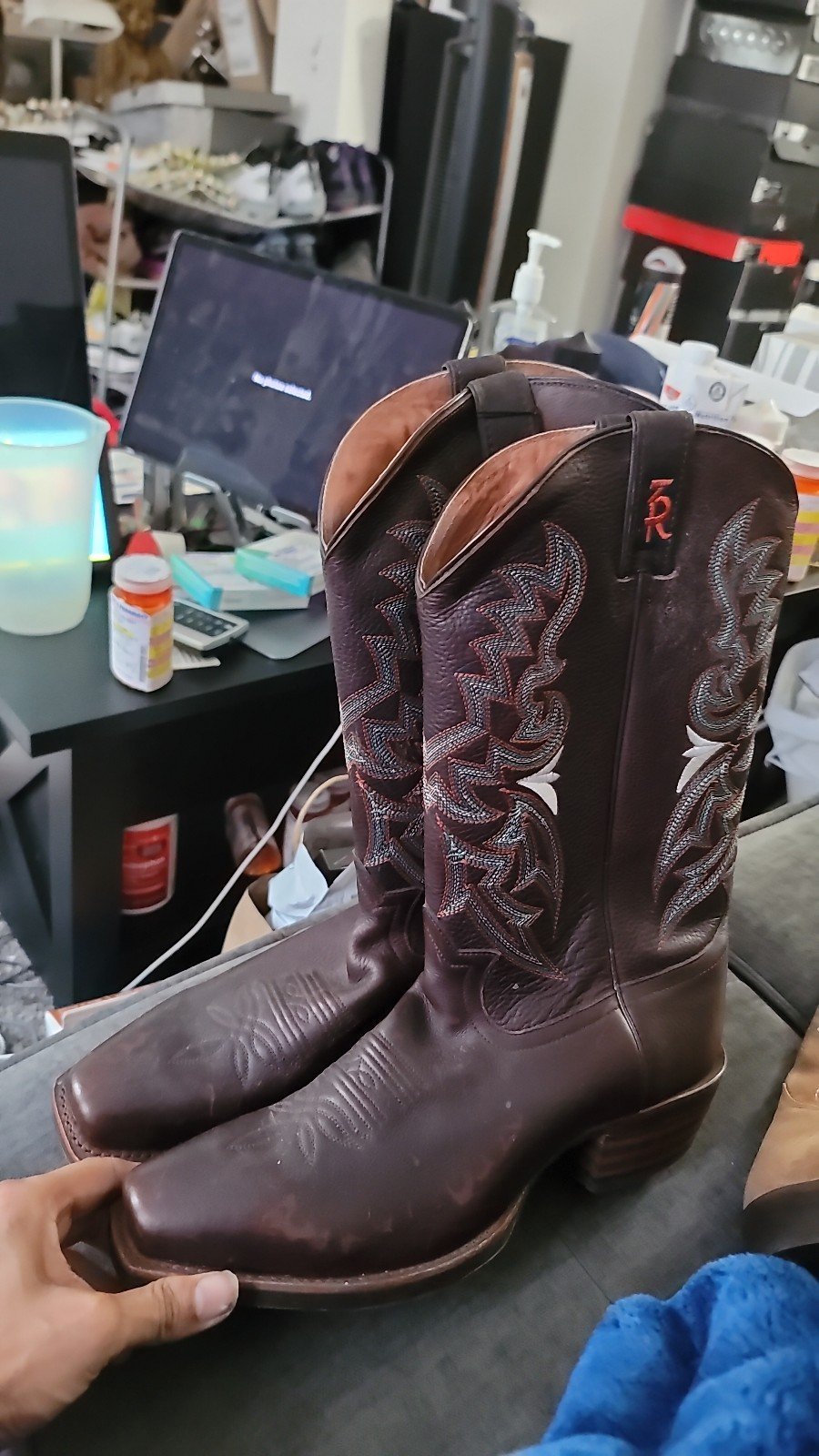Men's, new never worn Tony Lama brown leather cowboy boots