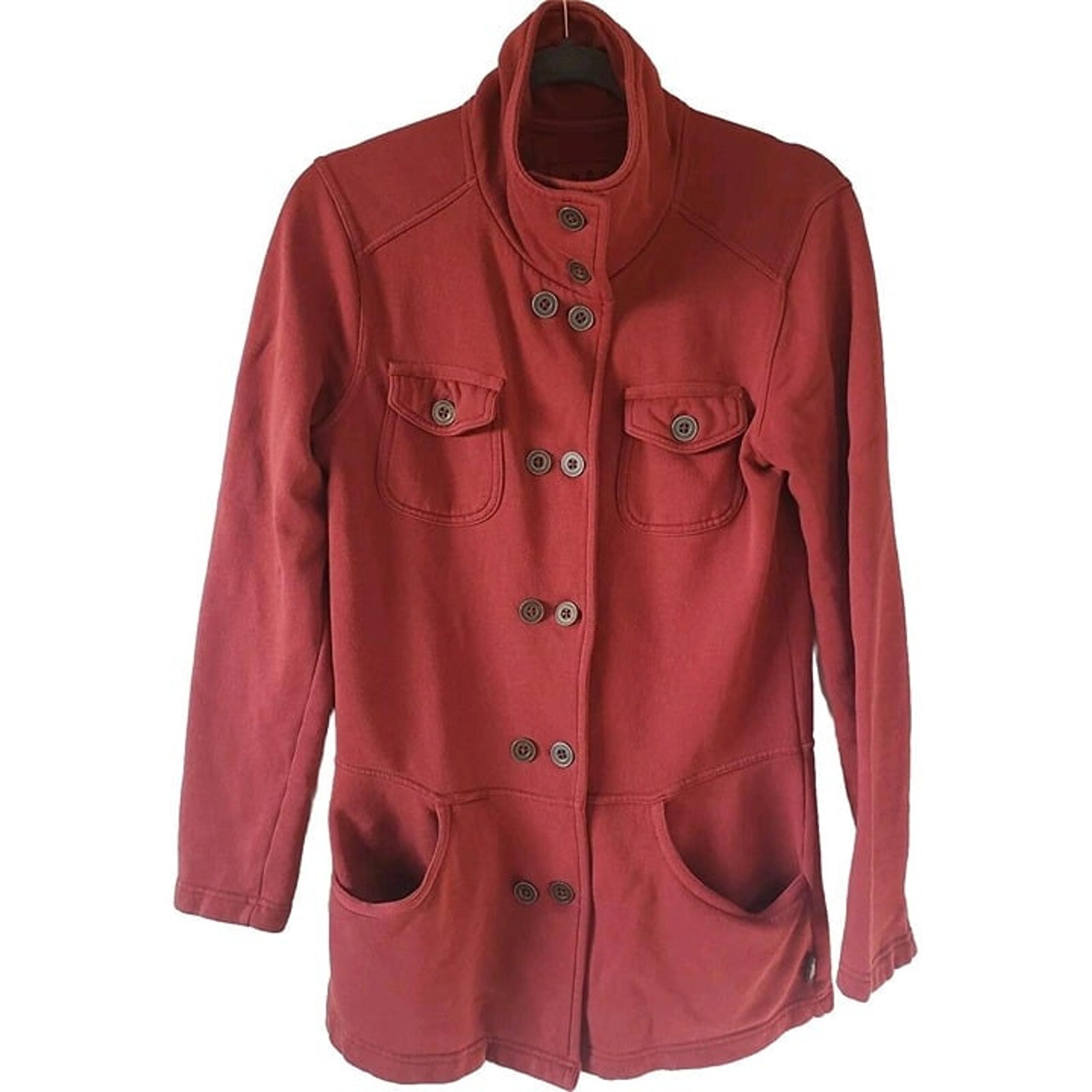 PrAna Womens Jacket Cotton Slouchy Fleece Comfy Pockets M Yoga Athleisure