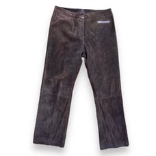 Provence d'amour Dark Brown Suede Boot Cut Pants Women’s Size 12 Leather Western