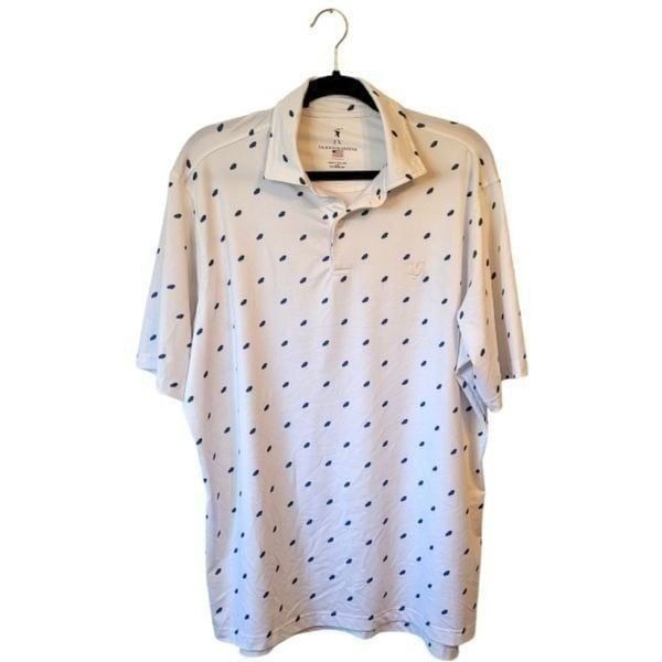 Fairway & Greene White Car Print Golf Polo