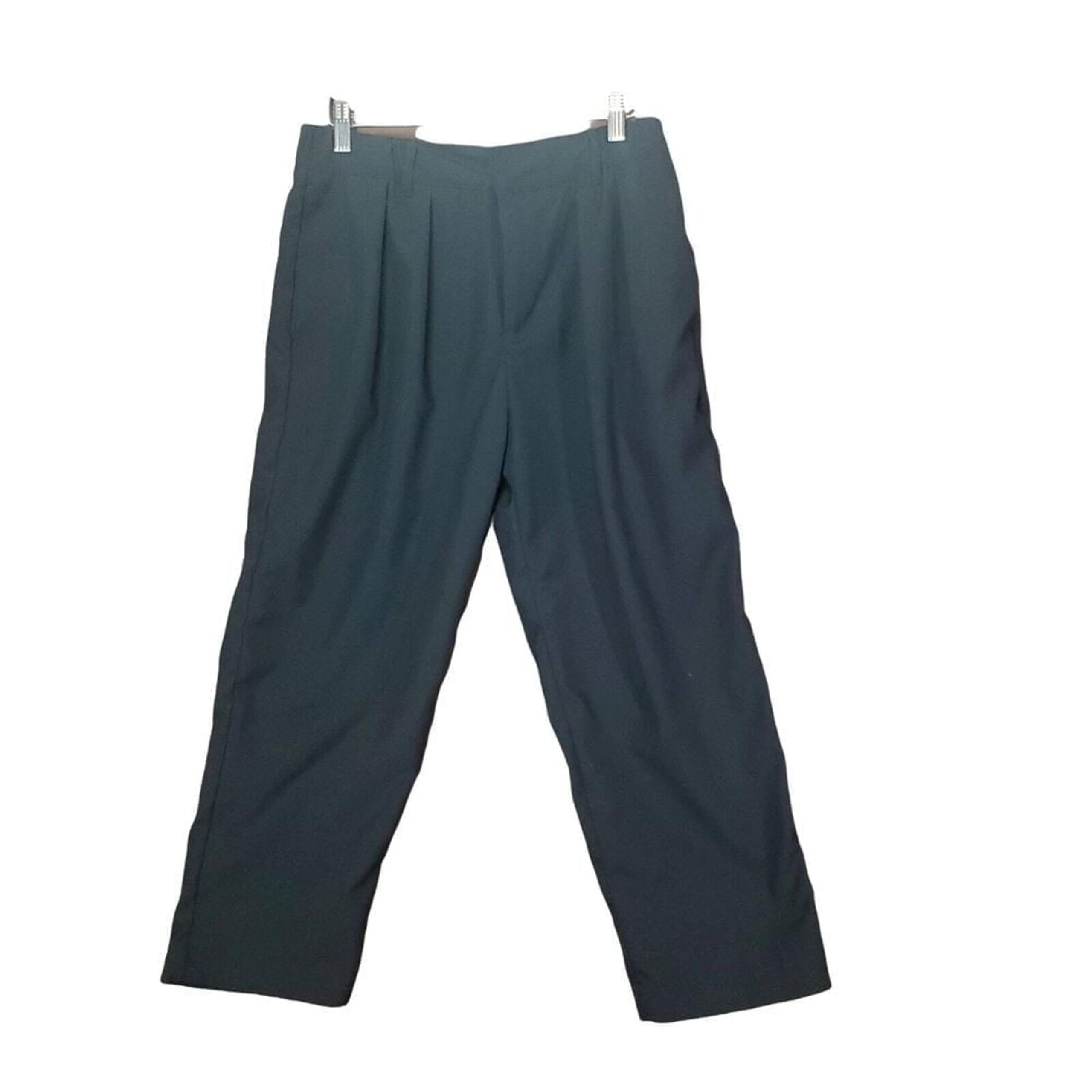 URBAN OUTFITTERS Womens Pants SZ XS Trouser Cropped Pleated Black Elastic Waist