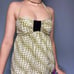Betsey Johnson yellow wavy plaid halter top