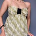 Betsey Johnson yellow wavy plaid halter top