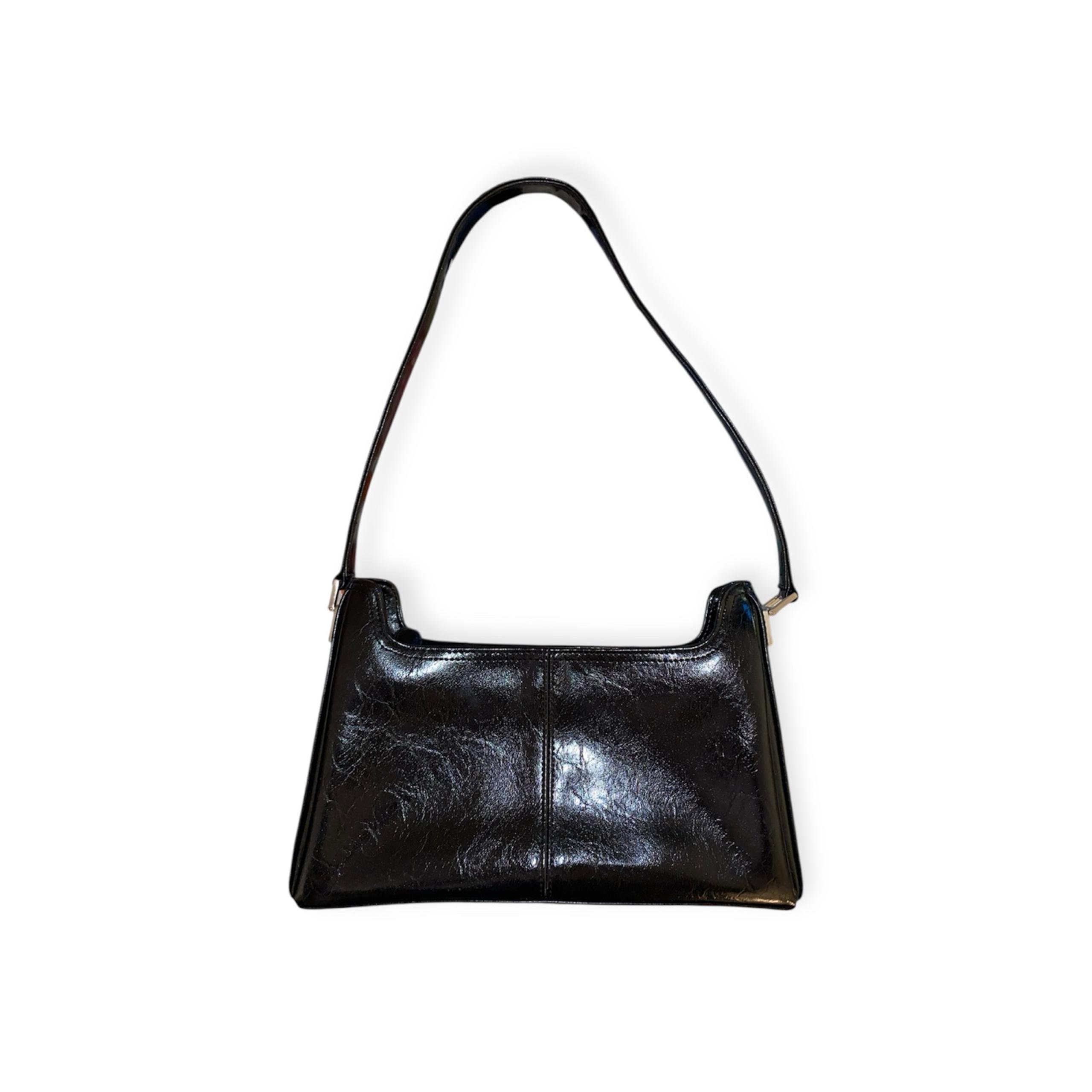 Liz Claiborne Black Faux Leather Shoulder Bag Purse