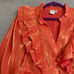 ICHI IXKAJA BLOUSE Shocking Orange Long Sleeve Women's EU 36 Small (4-6) Ruffles