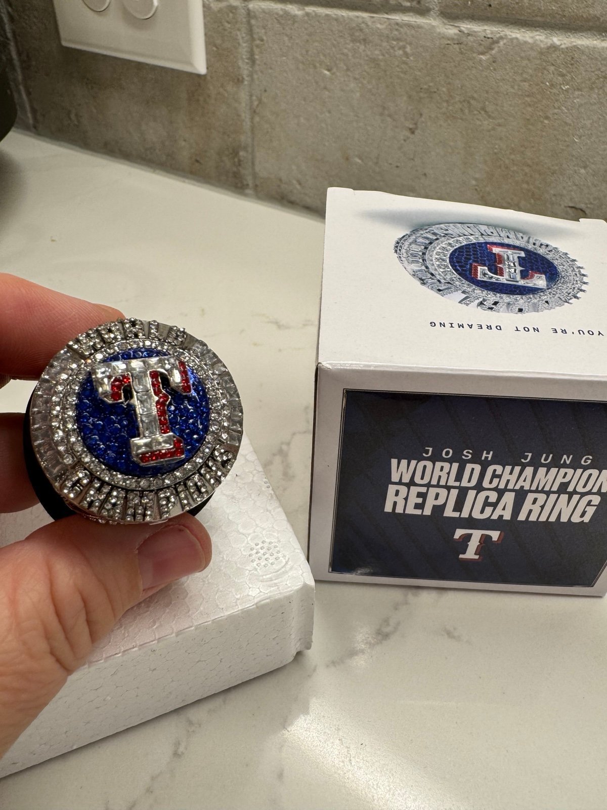 JOSH JUNG SGA 4/29/25 Texas Rangers championship ring