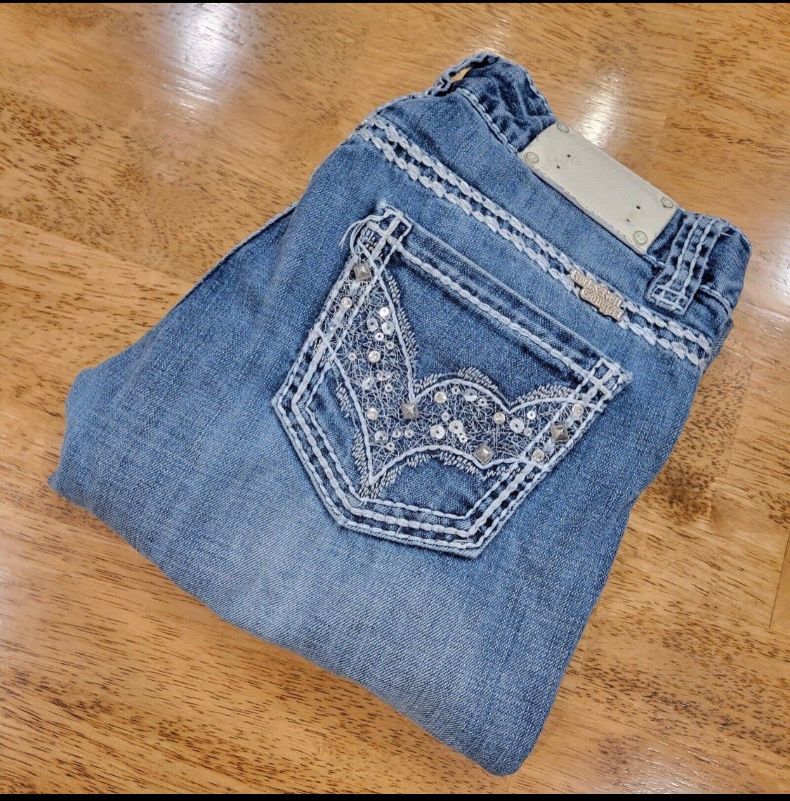 Rock & Roll Denim Cowgirl Mid Rise Bootcut (27 X 34) Women's Denim Jeans.