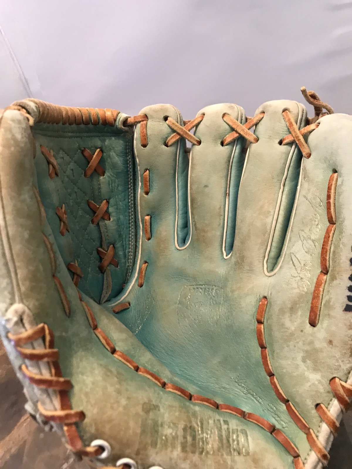 Vintage Franklin 1179 The Backhander Green Leather Baseball Glove