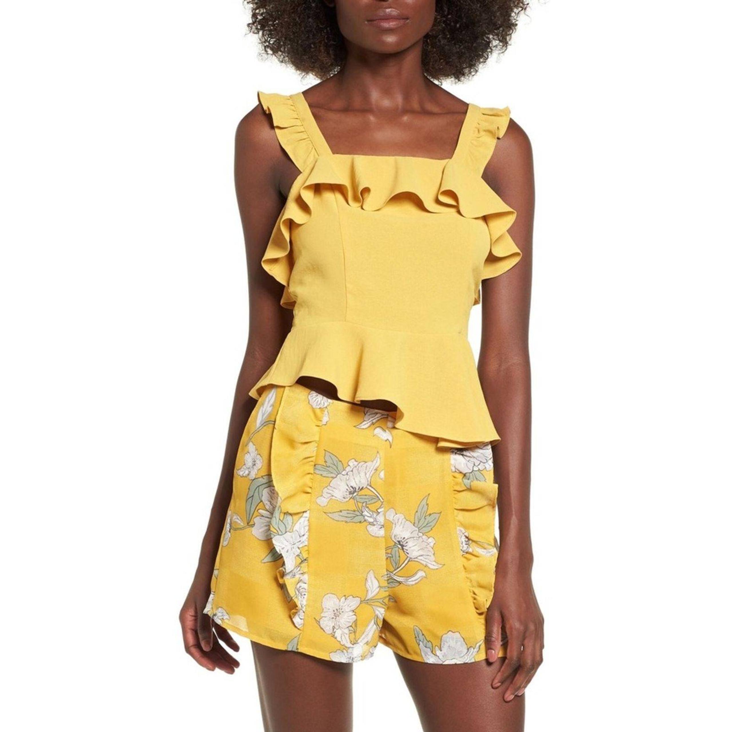 Chriselle x J.O.A. Yellow Peplum NWT XL