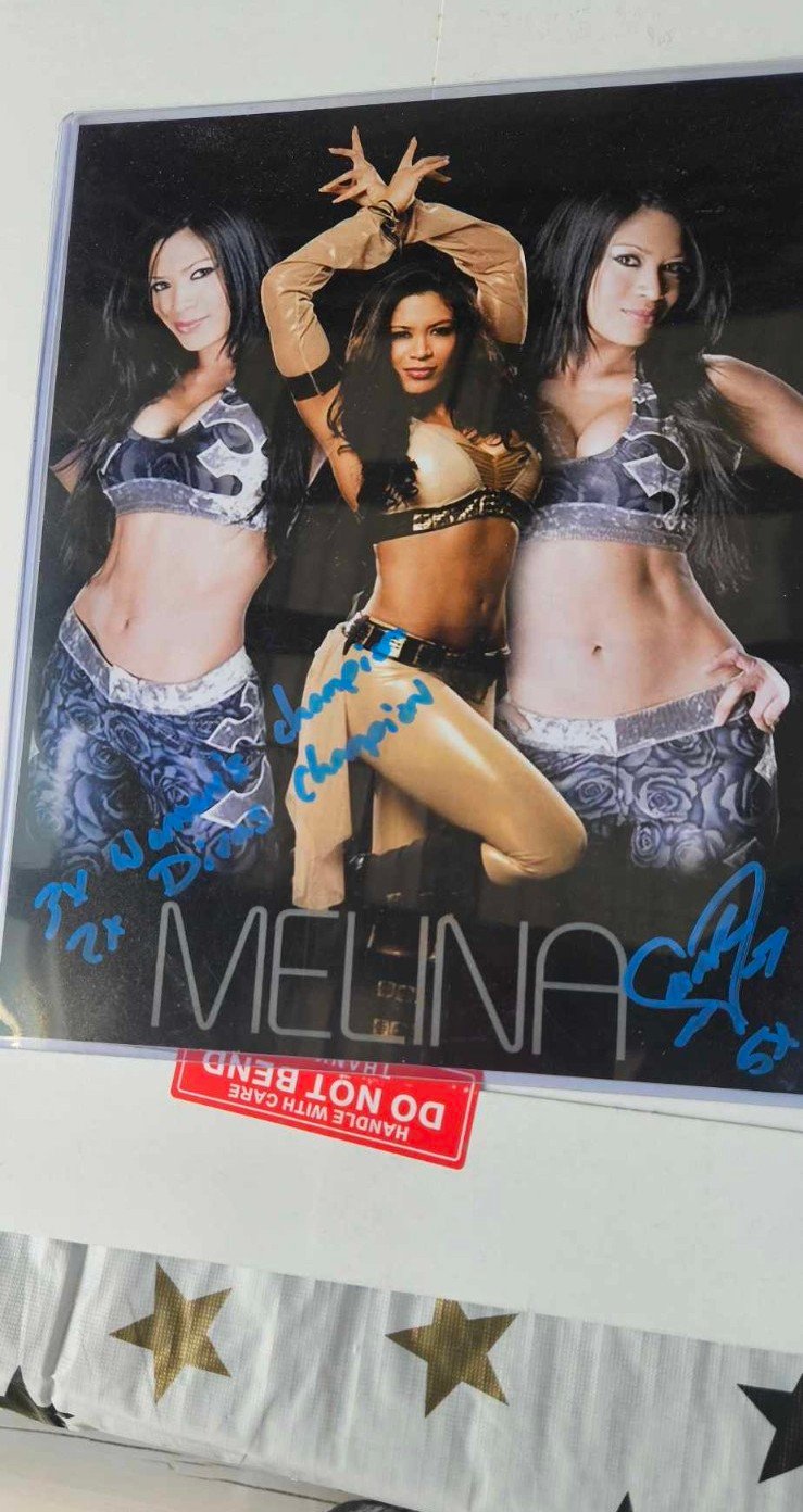Wwe Melina 8x10 hand signed inscribed 5x women's champion