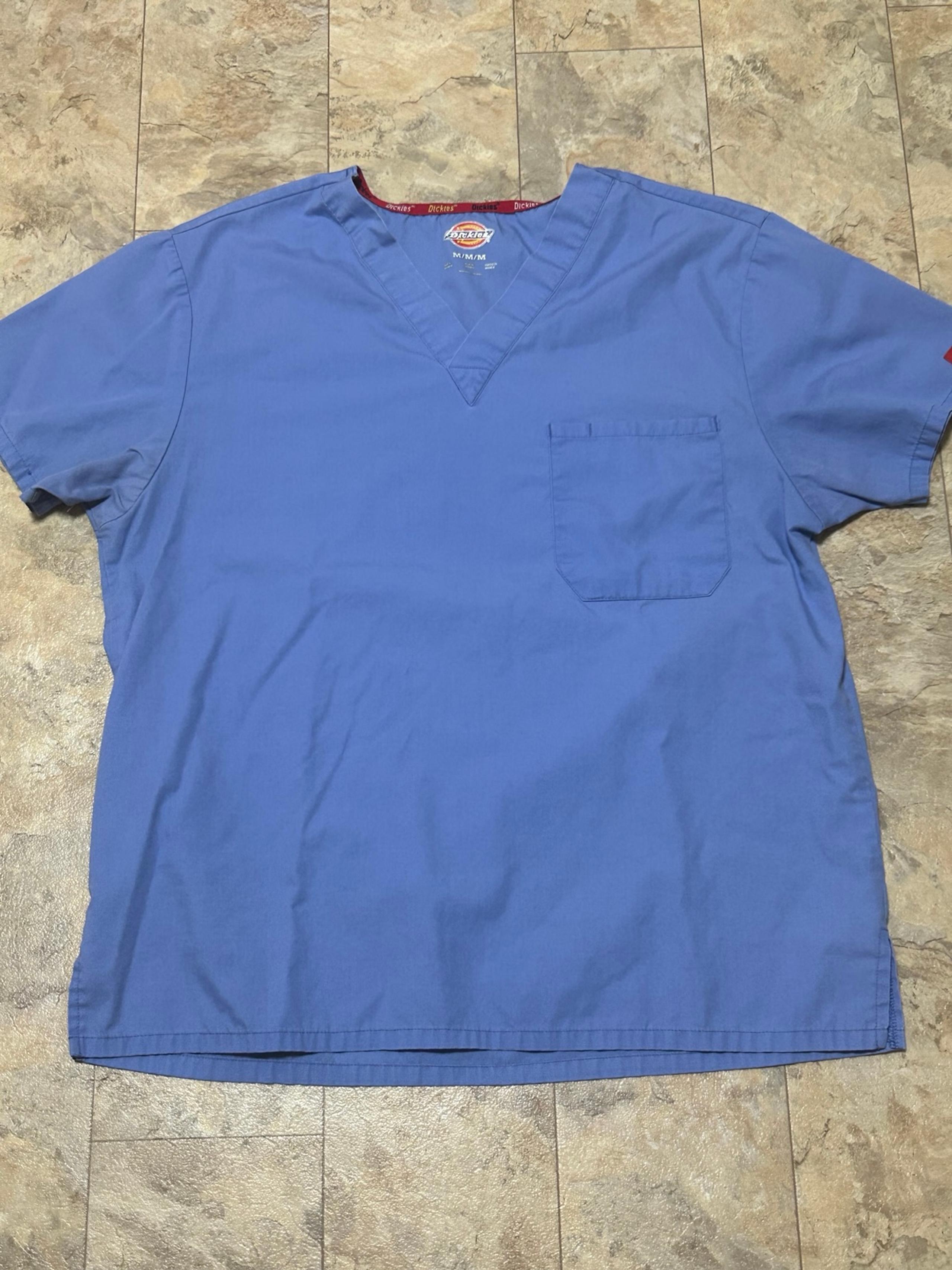 Dickies Unisex Scrub Top Light Blue Size Medium