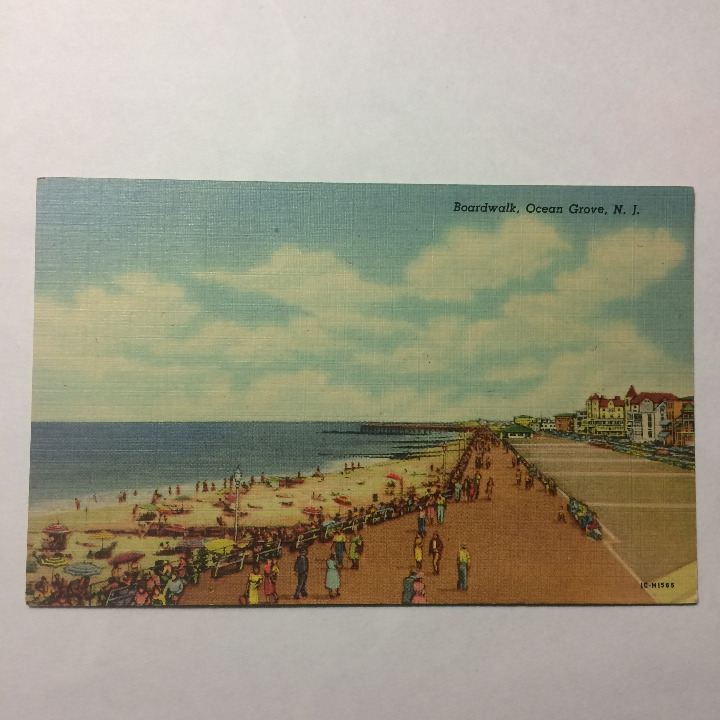 Ocean Grove NJ Postcard Vtg Boardwalk