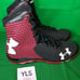 Under Armour UA Spine Brawler Black Red Vintage Football Cleats MENS SIZE 15