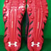 Under Armour UA Spine Brawler Black Red Vintage Football Cleats MENS SIZE 15