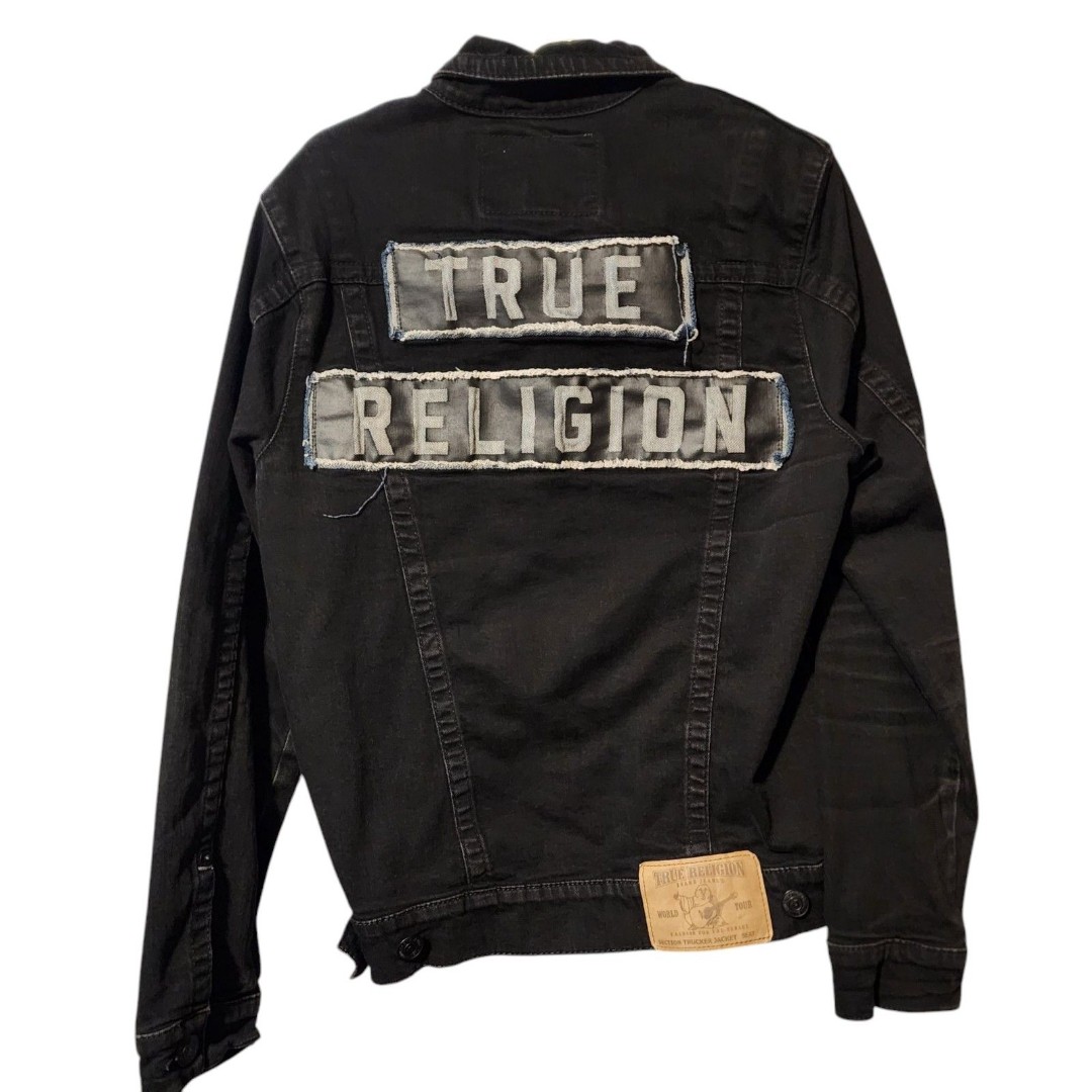 True Religion Denim Trucker Black Jacket Size Small Petite