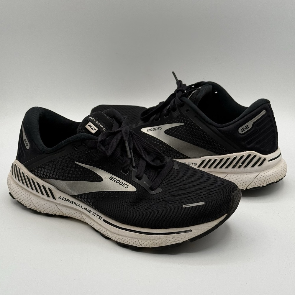 Brooks Womens Adrenaline GTS 22 Running Shoes 1203531B043 Black White Size 9 B