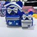 Disney Parks Loungefly Make A Wish Blue Sequin Backpack and Mini Wristlet Set
