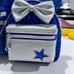 Disney Parks Loungefly Make A Wish Blue Sequin Backpack and Mini Wristlet Set