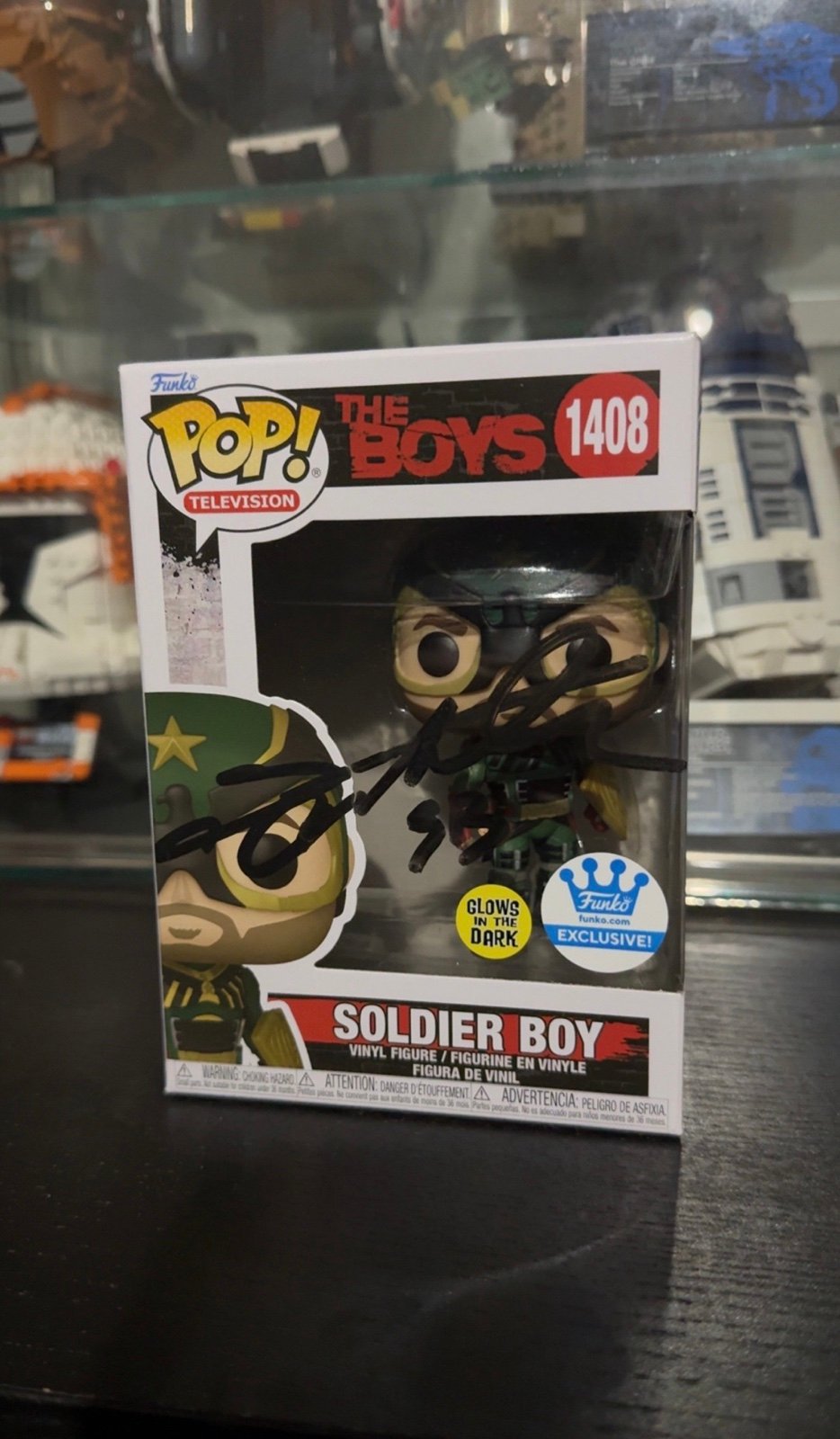Funko Pop! #1408 Soldier Boy Signed by: Jensen Ackles w/ JSA Cert (Glow)
