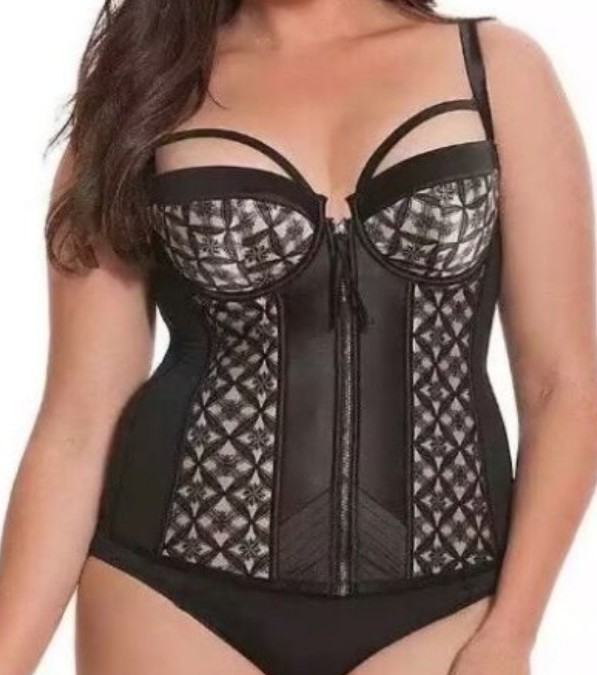 Lane Bryant Cacique Sophie Theallet Corset Satin 1x 18/20 Nwt Black lingerie