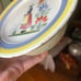 Antique Hand-painted Quimper Pottery Dishes, Bowl & Plate