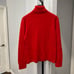J Crew Red Turtleneck Sweater 100% Cashmere Bright Red Size Women's Large